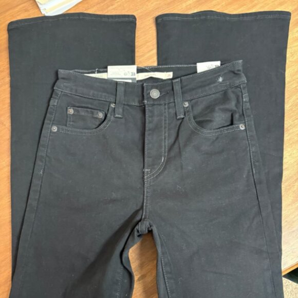 LEVIS 726 HIGH RISE FLARE MIDNIGHT GAZE BLACK NWT $89 25 w - Picture 7 of 10